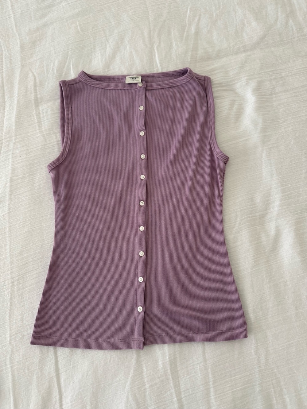 Abercrombie & Fitch Sleeveless Button-Front Top - Lavender